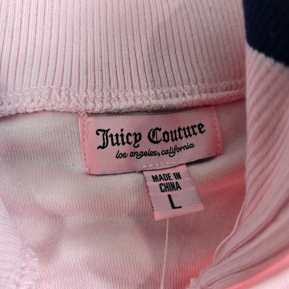 Juicy Couture Velour Track Jacket Womens Large Pink Pickleball Juicy Anyone New - Picture 6 of 9